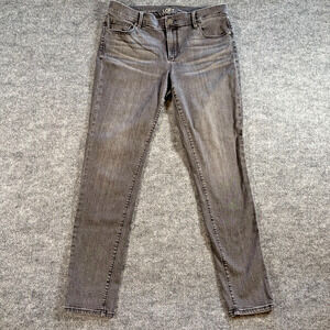 LOFT Modern Skinny Jeans Gray Black Faded Wash Size 30/10 Women’s Stretch Denim